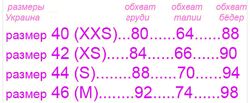 #9: Таблиця розмірів