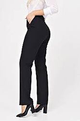 Черные плотные штаны брюки женские широкие прямые классические высокая тали
