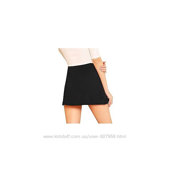 Черная короткая теннисная классическая юбка с шортами шорты с юбкой мини юб