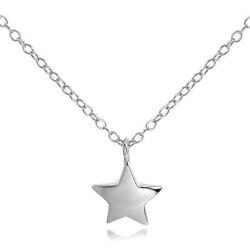 Серебристая цепочка с кулоном звездочка звезда серебряная обьемная средняя 