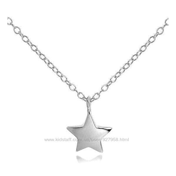 Серебристая цепочка с кулоном звездочка звезда серебряная обьемная средняя 