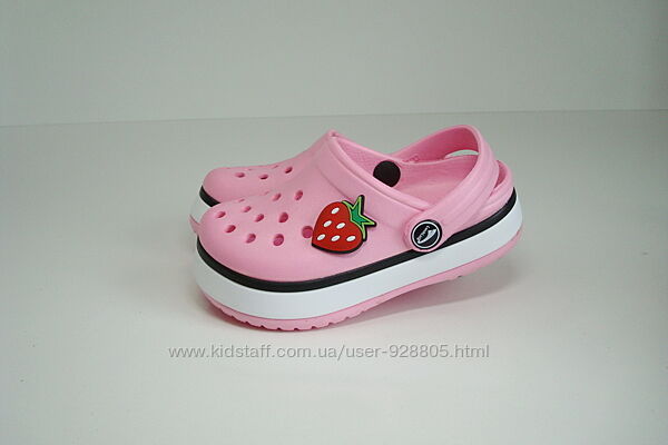 Рожеві крокси crocs сабо аквашузи пляжне взуття для дівчинки Luckline