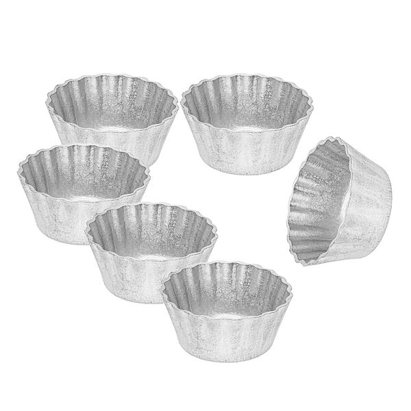 Набор из 6 форм алюминиевых для выпечки кексов Ромашка 8x5.5x3.7 см
