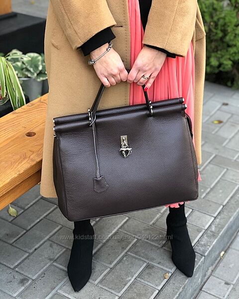 Большая Кожаная сумка Италия Люкс , вместительная объемная шоппер Тренд