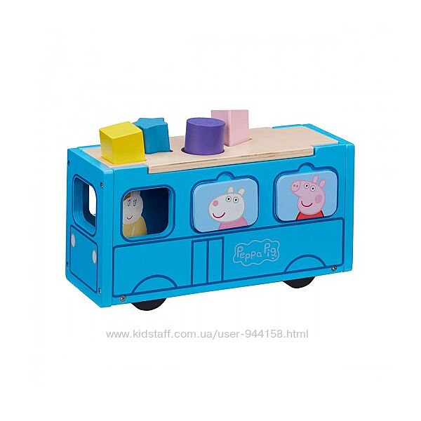 07222 Деревянный игровой набор-сортер Peppa - Школьный автобус Пеппы