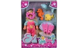 Кукла Simba Эви Морские развлечения с ластами и маской, 3 животных 5733565