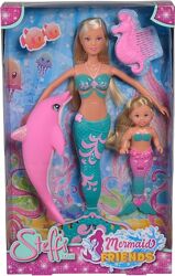 Кукольный набор Simba Штеффи и Эви Подруги-русалочки с дельфином 5733336