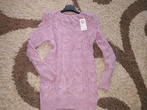 Шикарна вязана кофта-плаття-туніка