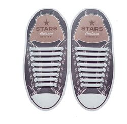 Силіконові анти шнурки під кросівки кеди AntiLaces Stars білі