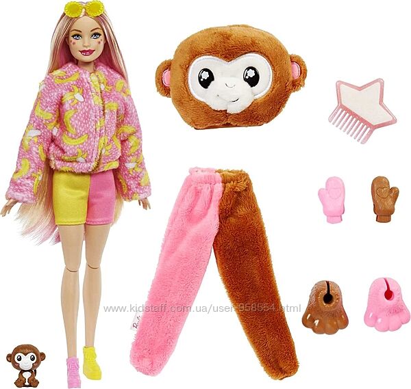 Куклы Barbie Cutie Reveal барби в костюме джунгли обезьяна львица
