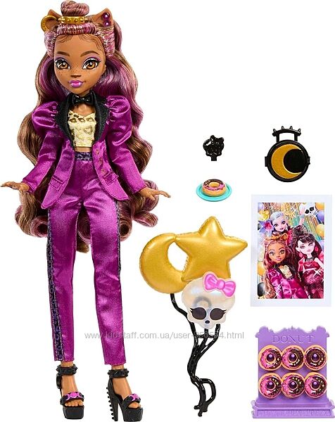 Кукла Monster High Клодин Вульф в модном наряде Monster Ball с тематическим