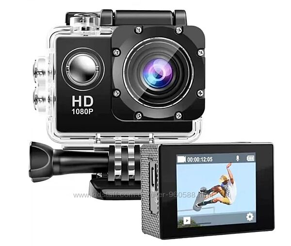 Водонепроникна спортивна екшн камера FULL HD 1080p, A7, ACTION CAMERA