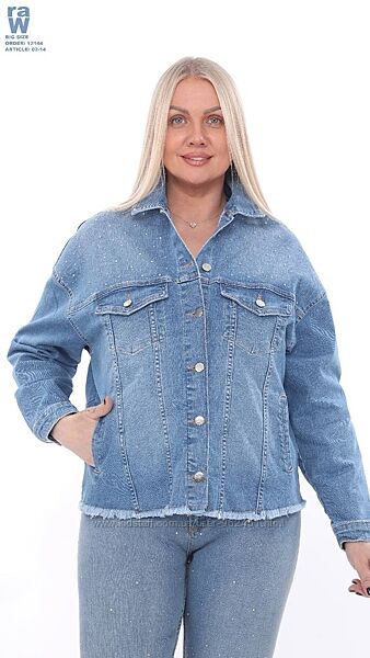 Жіночій джинсовий жакет джинсовка великі розміри Туреччина RAW