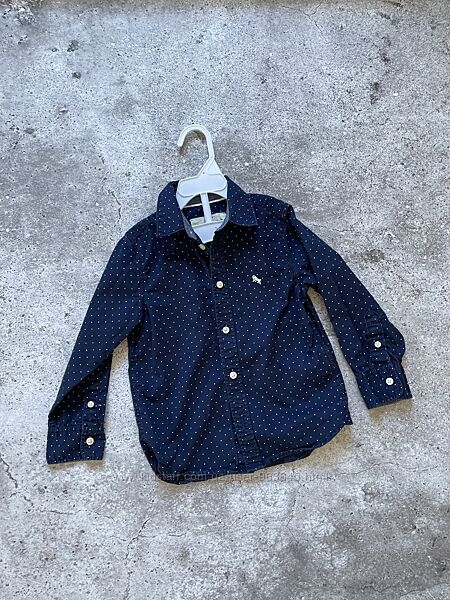 Дитяча синя сорочка на хлопчика 2-3 роки