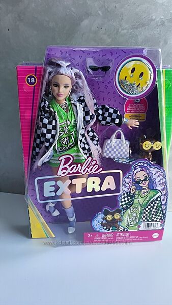 Лялька Barbie Extra Fashion Doll with Crimped Lavender Hair оригінал