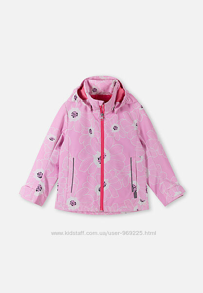 Детская куртка ветровка Reimа розового цвета с капюшоном для девочек