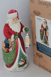 Новорічні прикраси Jim Shore Red & White Toy Bag Santa з Америки