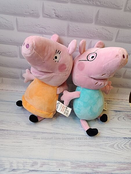 М&acuteяка іграшка Свинка Пеппа Мама Свинка та Тато Свин . Великі оригінал 
