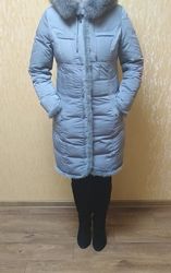 Зимняя куртка пальто пуховик натуральный 44 р.