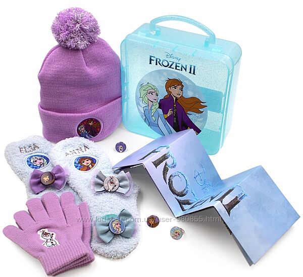 Набір Disney Frozen Шапка, рукавички, шкарпетки, резиночки Холодне серце