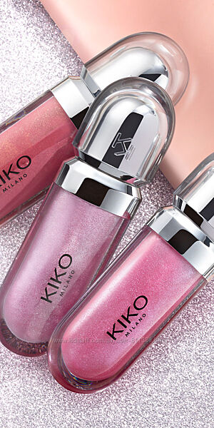 Пом´якшувальний блиск для губ Kiko Milano 3D Hydra Lipgloss тон 32, 33, 17