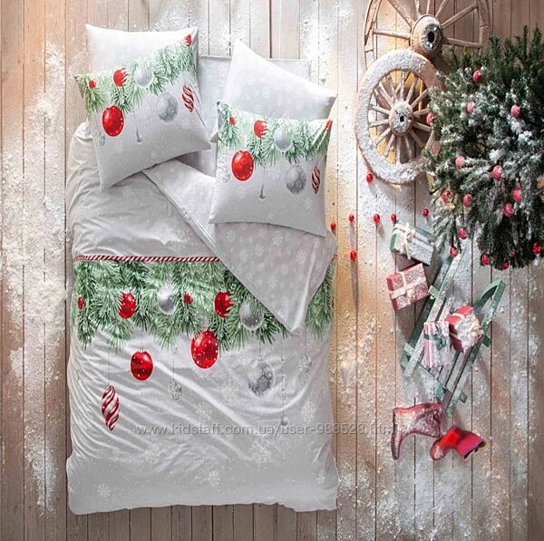 Постільна білизна TAC Ranforce Snowflake yesil