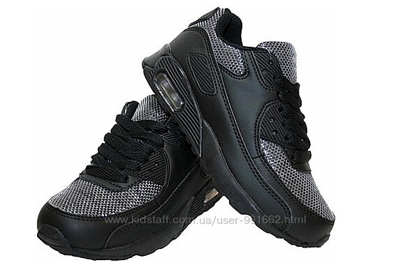 Польские качественные кроссовки черные для девочек Air Max 31-33