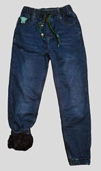 Утеплённые джинсы джоггеры для мальчиков р.146-170 см