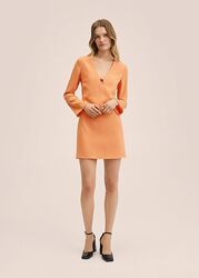 Оранжевое платье с длинным рукавом Mango / Платья Mango S