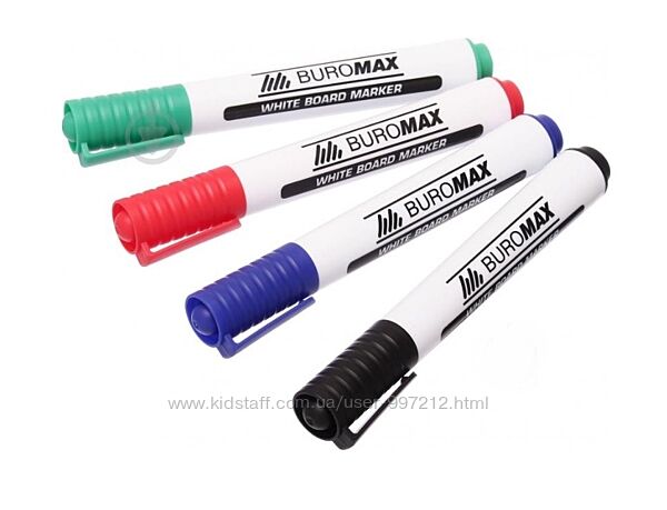 Набор маркеров для магнитных досок Buromax Jobmax 4 шт 2-4 мм