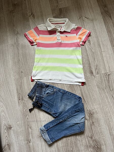 Набір для хлопчика теніска футболка поло та джинси H&M 4-6 р 116-122 см