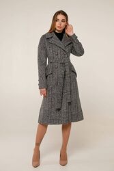 Двубортное пальто демисезонное шерстяное цвета рр.44-50