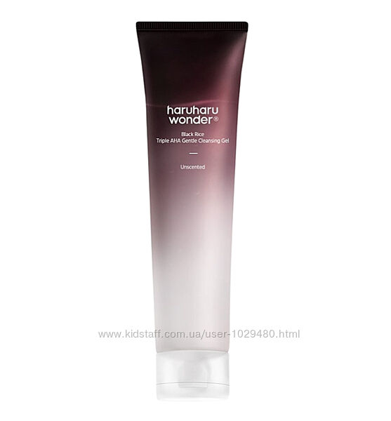 М&acuteякий гель для вмивання з трьома AHA-кислотами Haruharu Wonder Black Rice 