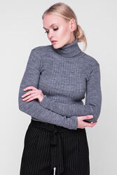 Базовый вязаный серый свитер, гольф Sewel. Размер 46-48.