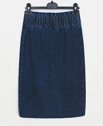 Женская джинсовая юбка завышенная талия Zara