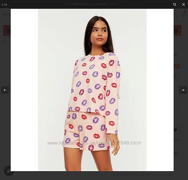 Женская пижама комплект шорты футболка H&M