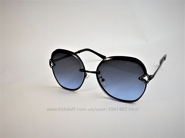 Женские солнцезащитные очки Bvlgari темно-синие с черным