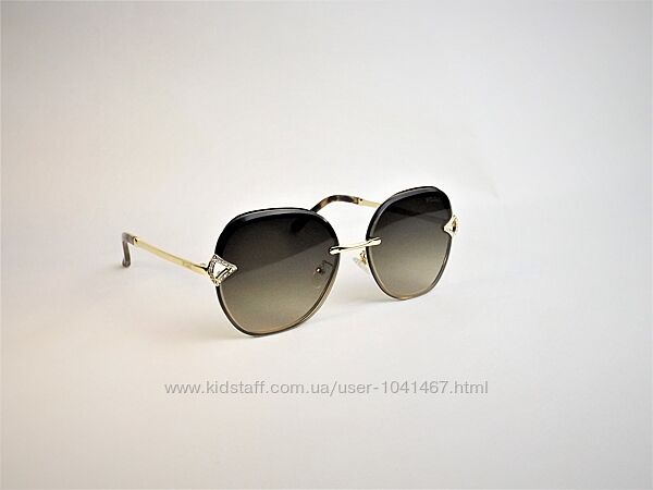 Женские солнцезащитные очки Bvlgari коричневые с золотом