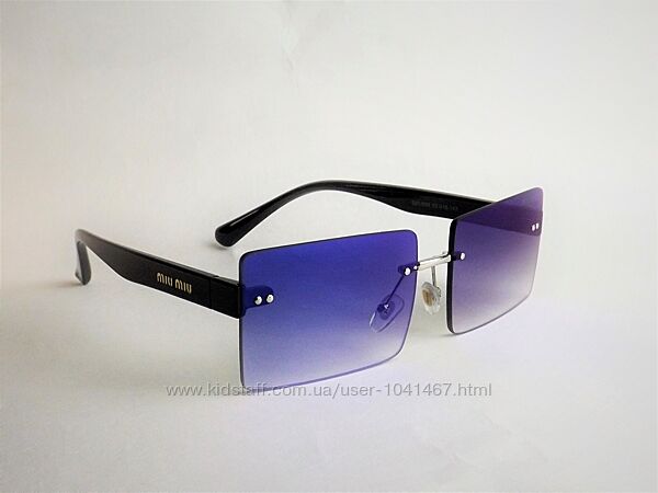 Женские солнцезащитные очки Miu Miu зеркальные синие с градиентом