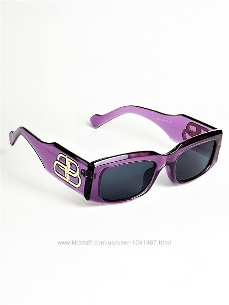 Женские солнцезащитные очки Balenciaga сиреневые глянцевые узкие