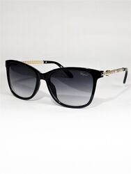 Женские солнцезащитные очки Chopard черные глянцевые с градиентом