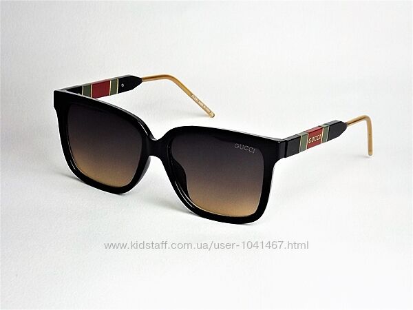 Женские солнцезащитные очки Gucci коричневые с градиентом