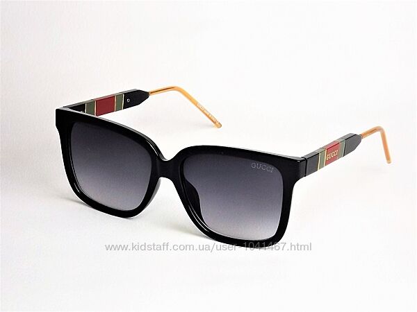 женские солнцезащитные очки Gucci черные глянцевые с градиентом