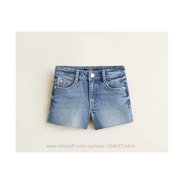 Нові джинсові шорти на дівчинку Mango girls р.7-8 на зріст до 128 см