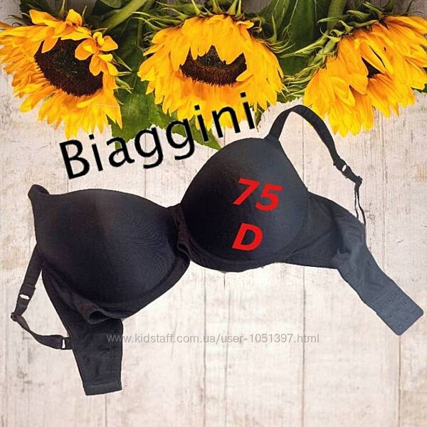 Biaggini 75D Бюстгальтер поролон косточка черный 