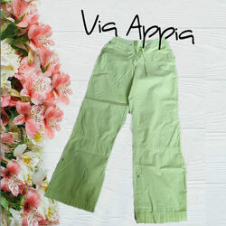 Via appia Хлопковые красивые летние женские брюки бриджи салатовые на 48 