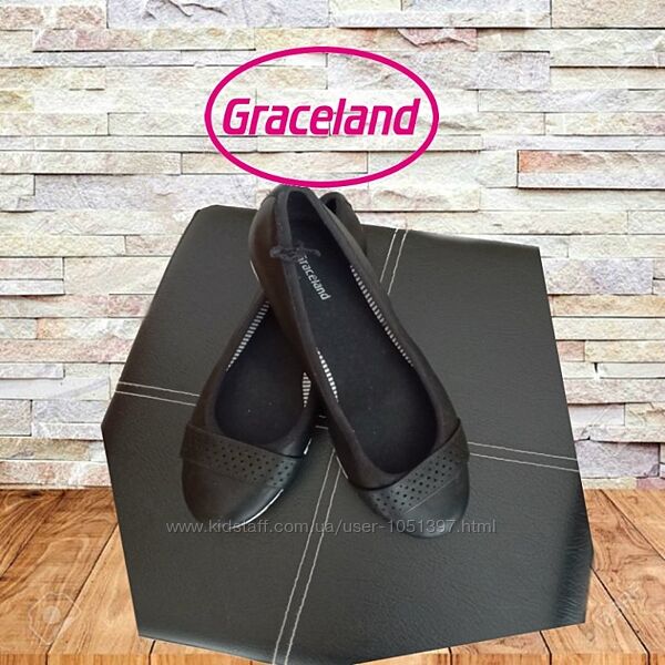 Graceland Красивые женские балетки черные 38 