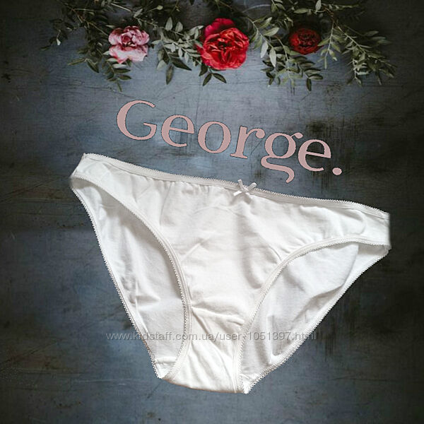 George хлопковые красивые трусы женские белые петелька на 50