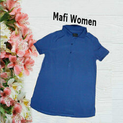Mafi Women красивая женская футболка поло синяя вискоза S 