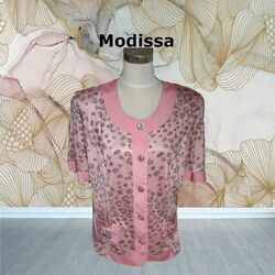 modissa красивая блузка женская розовая в принт 